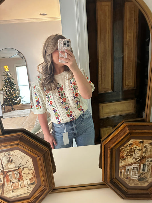 Piper Floral Embroidered Sweater