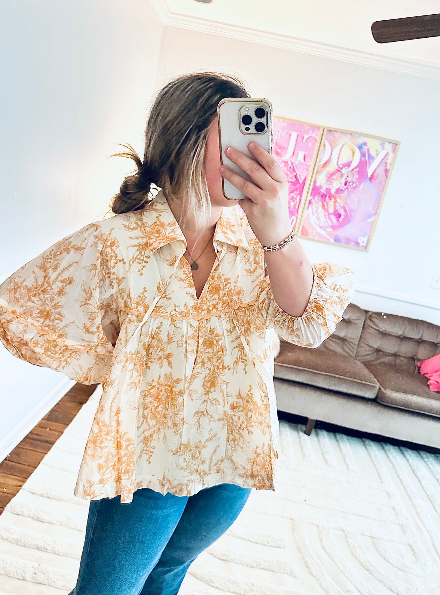 Amber Floral Print Top