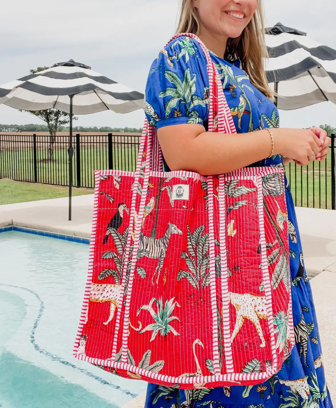 Savannah Rain Red Tote Bag