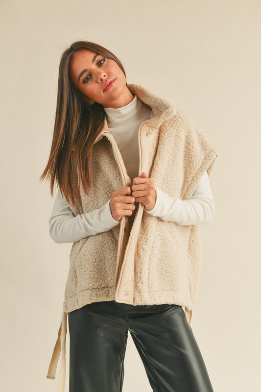 So Cozy Teddy Sherpa Vest Jacket - Modern Muse Collective