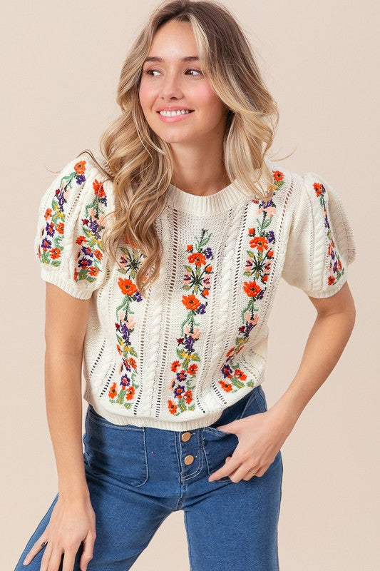 Piper Floral Embroidered Sweater