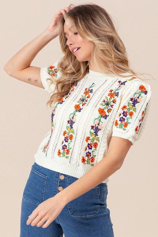 Piper Floral Embroidered Sweater