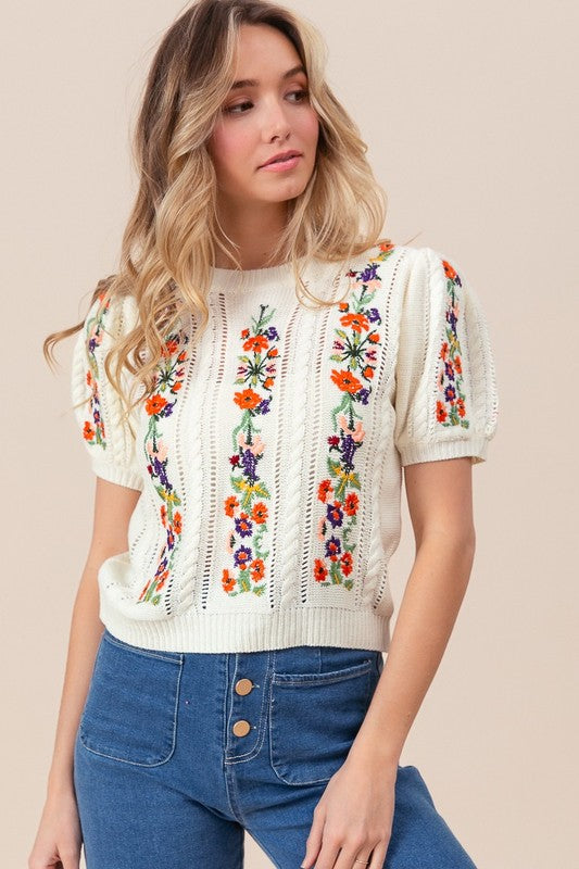 Piper Floral Embroidered Sweater