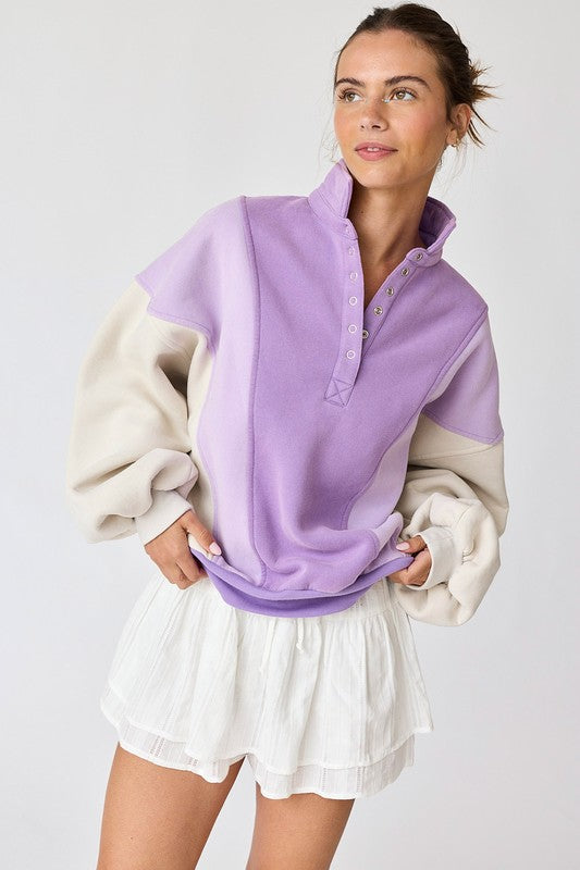 Road Tripping Oversized Pullover- Lavender