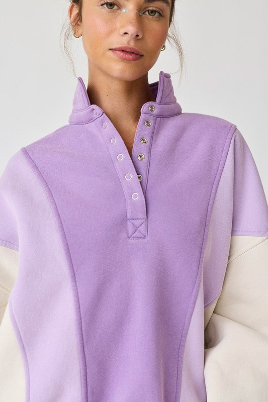 Road Tripping Oversized Pullover- Lavender