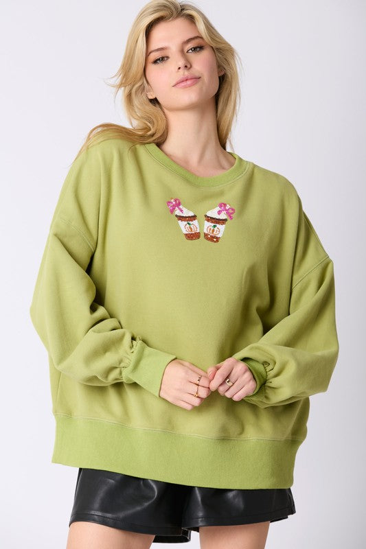 Pumpkin Latte Embroidered Sweatshirt