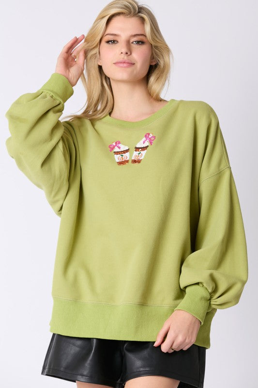 Pumpkin Latte Embroidered Sweatshirt